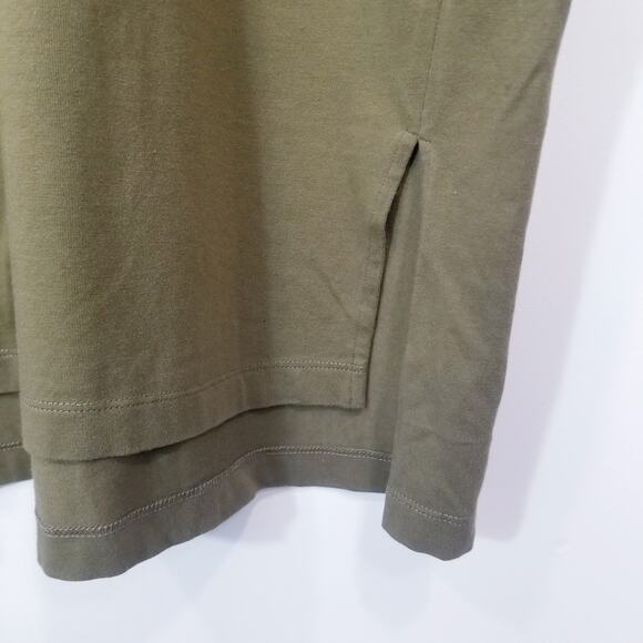 Eileen Fisher Organic Cotton Olive Green Shift Dress - Picture 9 of 10